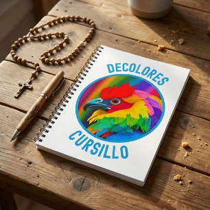 Carnet DeColores Cursillo Coq Coloré Arc-en-ciel Vif