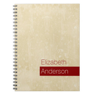 Carnet Décontracté Chic Beige et Rouge Simple Grunge avec