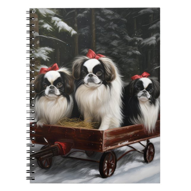 Carnet Décor de Noël japonais Chin Snowy Sleigh (Devant)