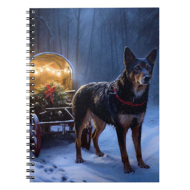 Carnet Décor de Noël Kelpie Snowy Sleigh (Devant)