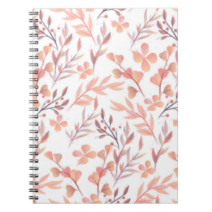 Carnet Décor floral de style rétro dessiné à la main sans
