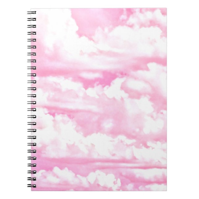 Carnet Décor Fuchsia Rose Joyeux Nuages (Devant)