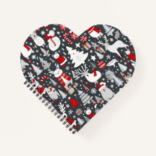 Carnet Décor gris du bonhomme de neige de Noël motif père