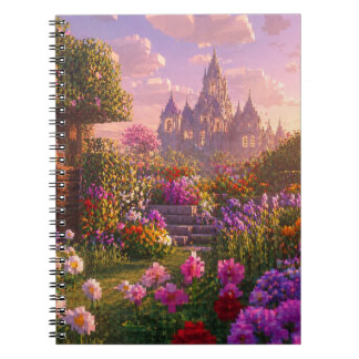 Carnet Décoration murale de jardin fleuri de style Minecr