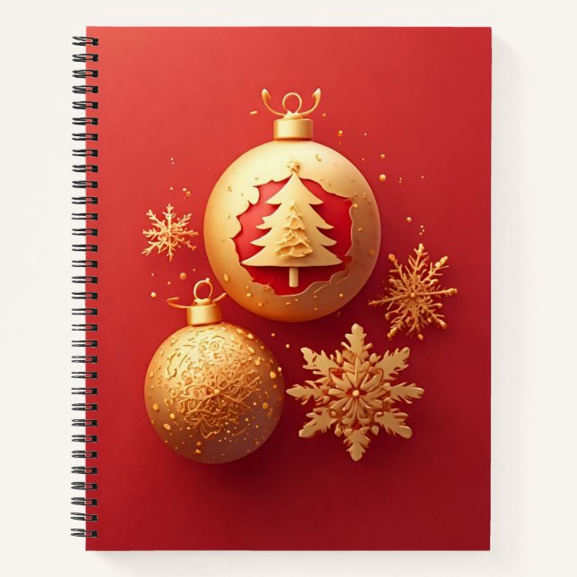 Carnet Décorations de Noël doré (Devant)