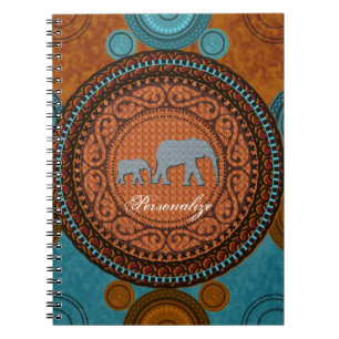 Carnet décoré d'éléphants