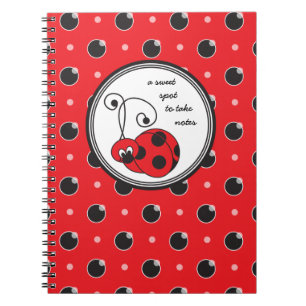 Carnet décousu de coccinelle d'Itty - rouge