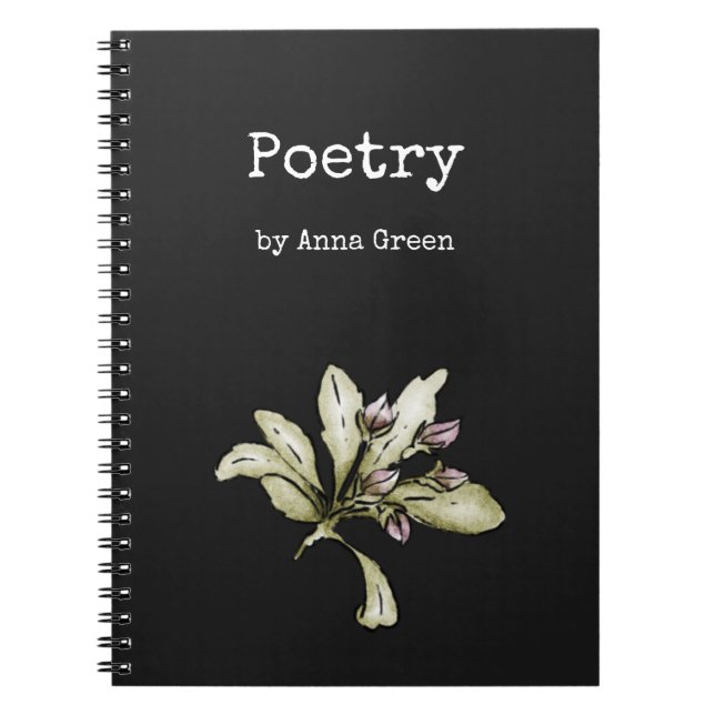 Carnet d'écriture de poésie florale (Devant)