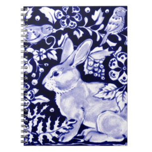 Carnet Dedham Blue Rabbit, Classic Blue & White Design