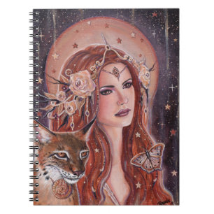 Carnet Déesse Freya avec Lynx par Renee Lavoie