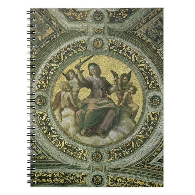 Carnet Déesse romaine Justice avec les anges par Raphael (Devant)