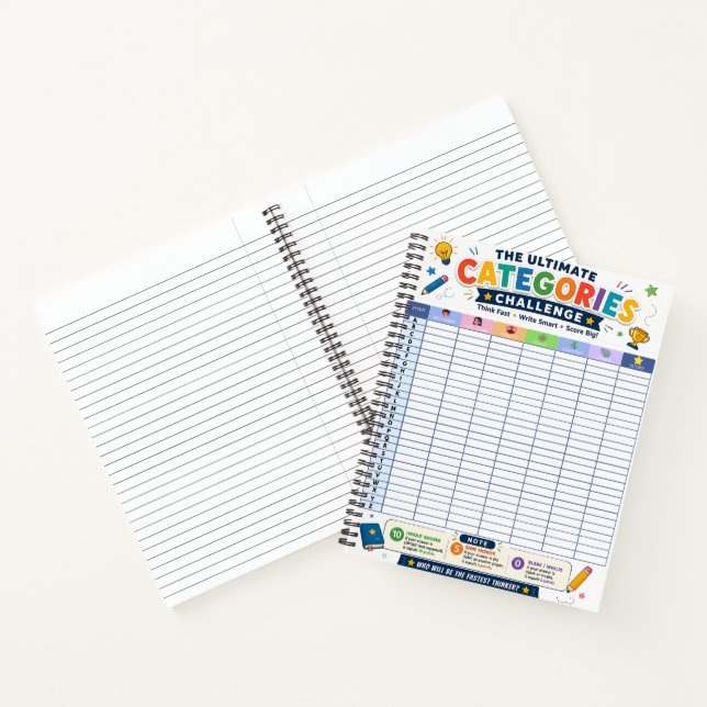 Carnet Défi ultime de catégories jeu imprimable (Intérieur)