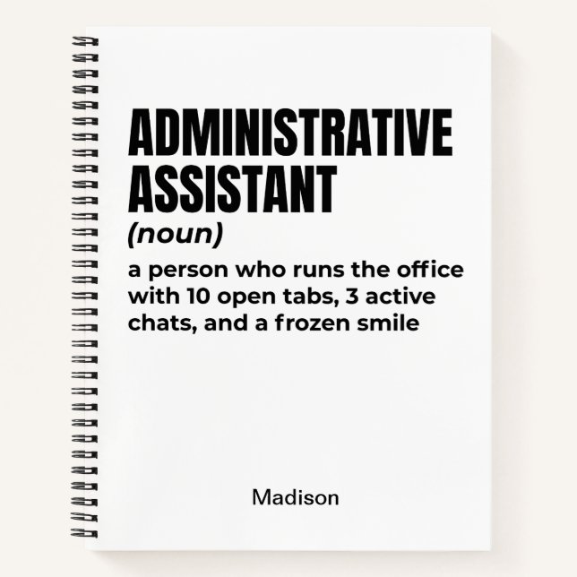 Carnet Définition amusante de l'adjoint administratif (B5 (Devant)