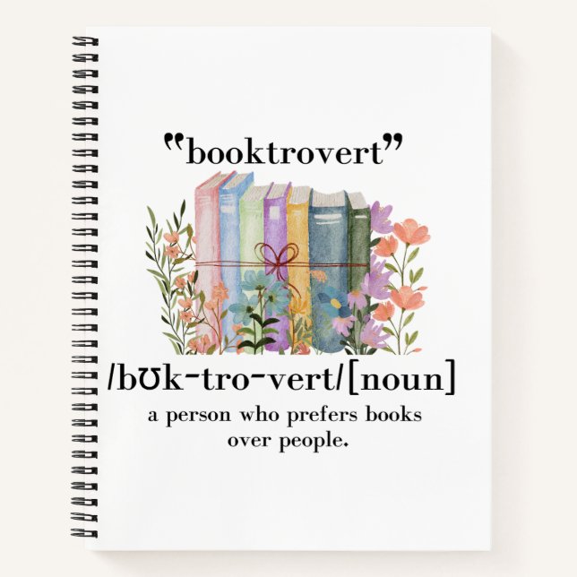 Carnet Définition de "Booktrovert" (Devant)