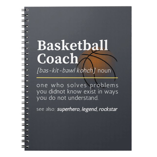 Carnet Définition de l'entraîneur de basket (Devant)