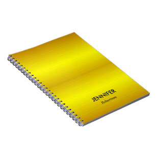 Carnet dégradé d'or de nom personnalisé