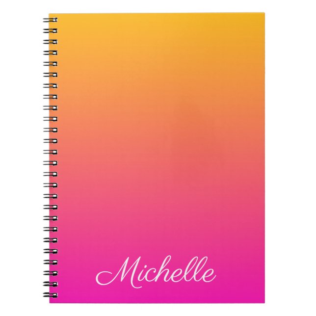 Carnet dégradé jaune et rose ombre (Devant)