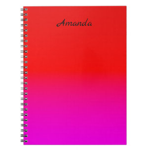 Carnet dégradé noir rose, écarlate, rouge, rose