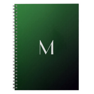 Carnet Dégradé vert émeraude - monogramme audacieux