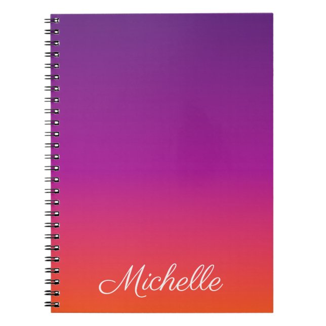Carnet dégradé violet, rose et orange foncé (Devant)