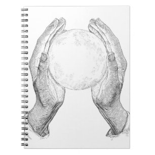 Carnet Délicat Hands Holding Moon Sketch