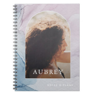 Carnet Delicate Purple Abstrait Nom d'impression et Arche