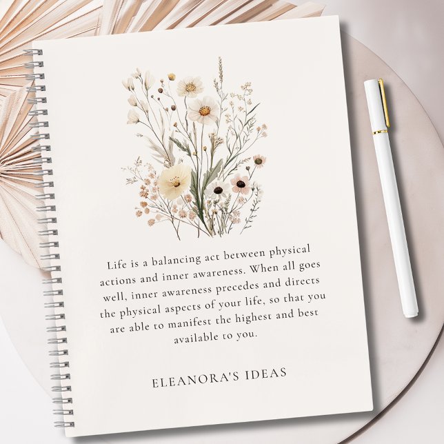 Carnet Delicate Wildflowers Motivational Quote  (Delicate Wildflowers Motivational Quote Notebook)