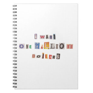 Carnet Demande Drôle Pour De L'Argent Ransom Note Collage