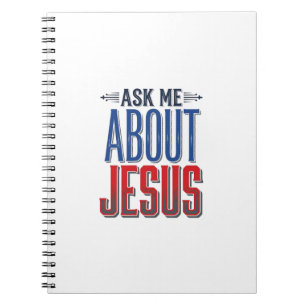 Carnet Demandez-moi à propos de Jésus Modèle de T-shirt c
