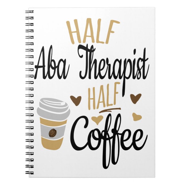 Carnet Demi-ABA Thérapeute moitié café (Devant)