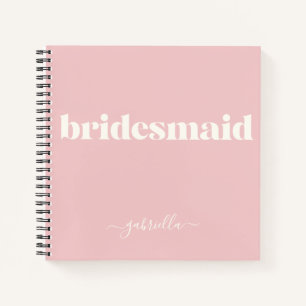 Carnet Demoiselle d'honneur Simple Minimaliste Moderne Ro