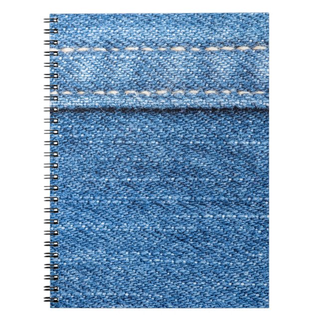 Carnet Dénim Bleu : Jeans Classique Texture. (Devant)