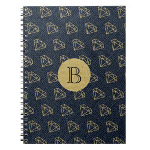 Carnet Denim & Diamonds Or et Bleu Glamour Bling