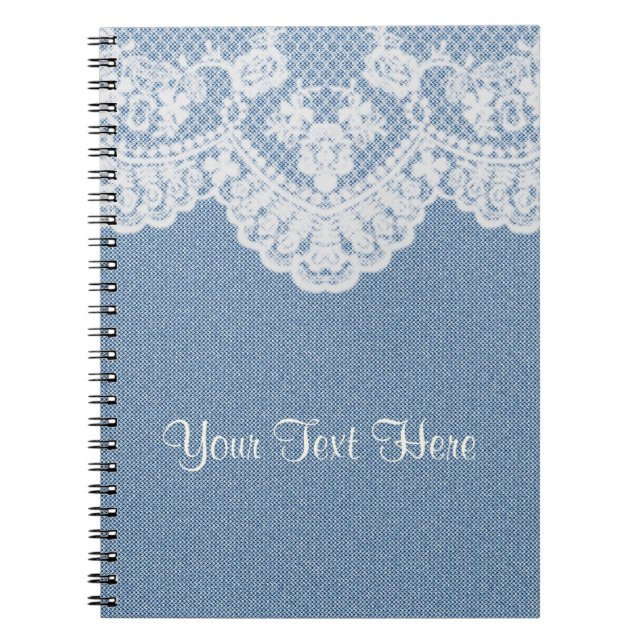 Carnet Denim et dentelle bleus (Devant)