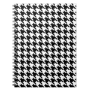 Carnet Dent de chien, motif pied-de-poule en noir et blan