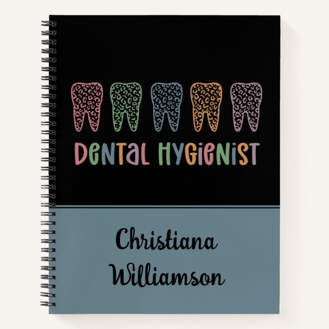 Carnet Dentaire personnalisé Hygiéniste dents Empreintes  (Devant)