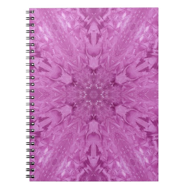 Carnet Dentelle féminine rose Kaleidoscope Flocon de neig (Devant)