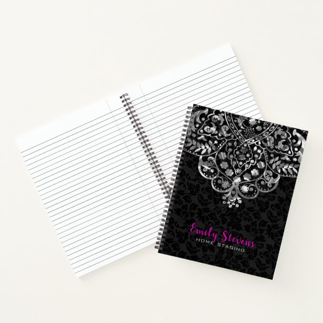 Carnet Dentelle noire Damas (Intérieur)