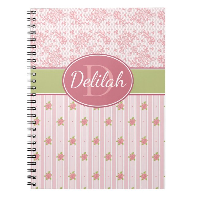 Carnet Dentelle personnalisée et jardin anglais (Devant)