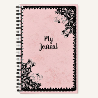 Carnet Dentelle rose et noire Faux Lancy Vintage