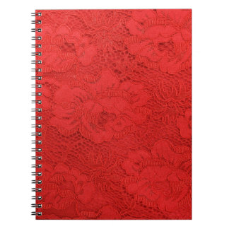 Carnet Dentelle rouge élégante, texture transparente