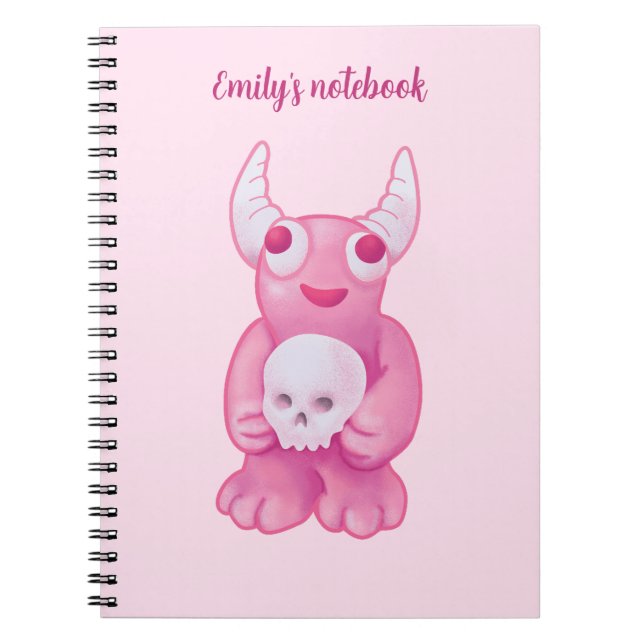Carnet Déplaisante mignonne démon crâne rose Pastel Goth  (Devant)