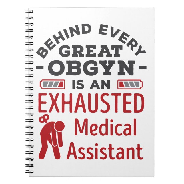 Carnet Derrière le grand OBGYN Exhausted Médicale Assista (Devant)