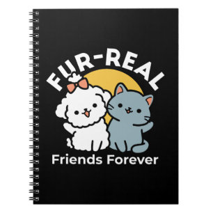 Carnet Des amis vrais pour toujours   Cute Cat & Chien Du