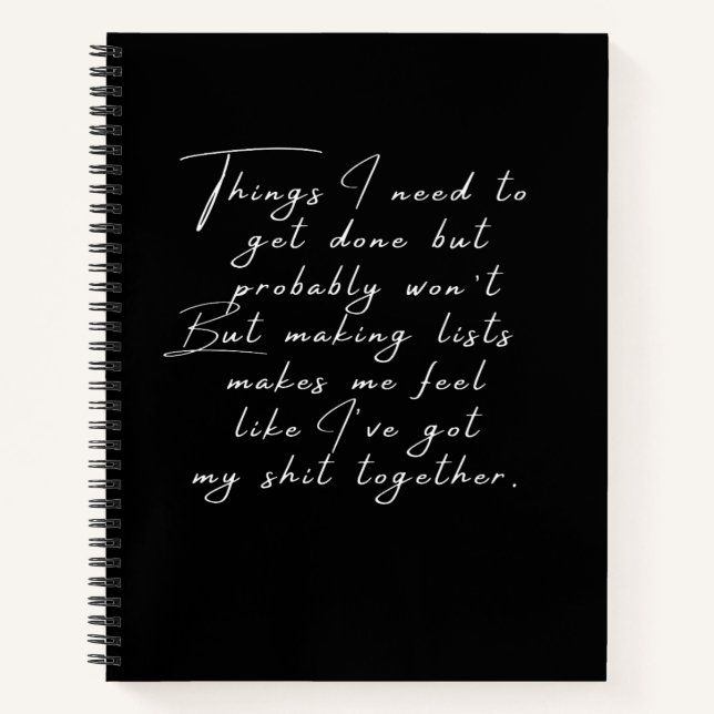 Carnet Des choses que je dois faire mais qui ne seront pr (Devant)