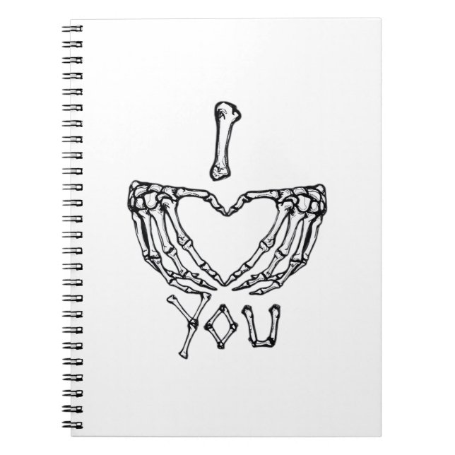 Carnet Des Mains De Squelette Qui Font Un Coeur (Devant)