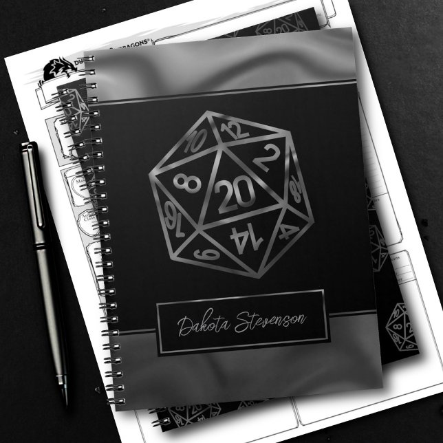 Carnet Dés RPG | Imaginaire Tabletop Gamer Personnalisé C (Créateur téléchargé)