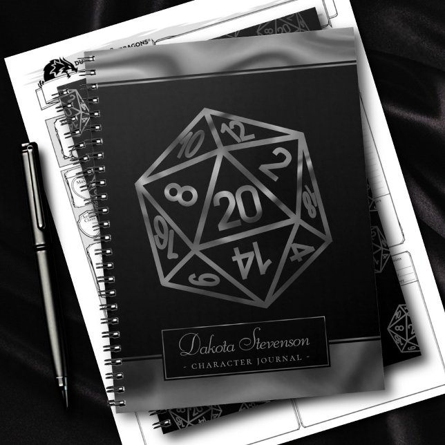 Carnet Dés RPG | Imaginaire Tabletop Gamer Personnalisé C (Créateur téléchargé)