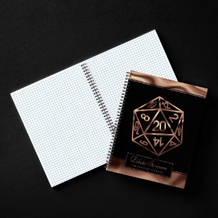 Carnet Dés RPG   Papier graphique PnP Tabletop en cuivre
