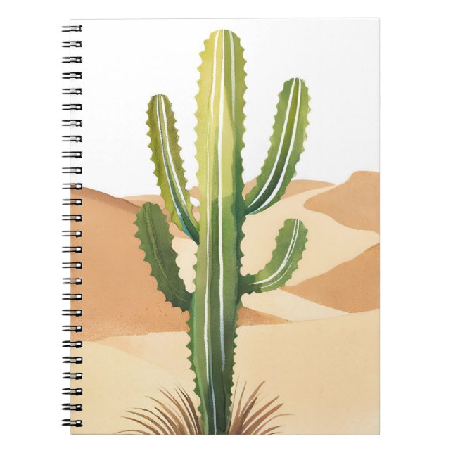 Carnet Desert Cactus | Watercolor Green Cacti (Devant)